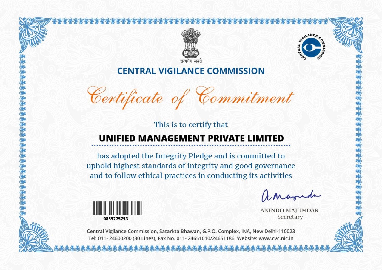 Certificate of Commitment